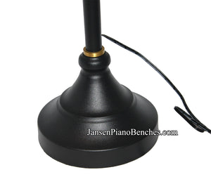 Black with Brass Accents LED Piano Lamp 19.5" Shade - Open Box Item