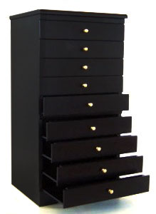 black sheet music storage cabinet