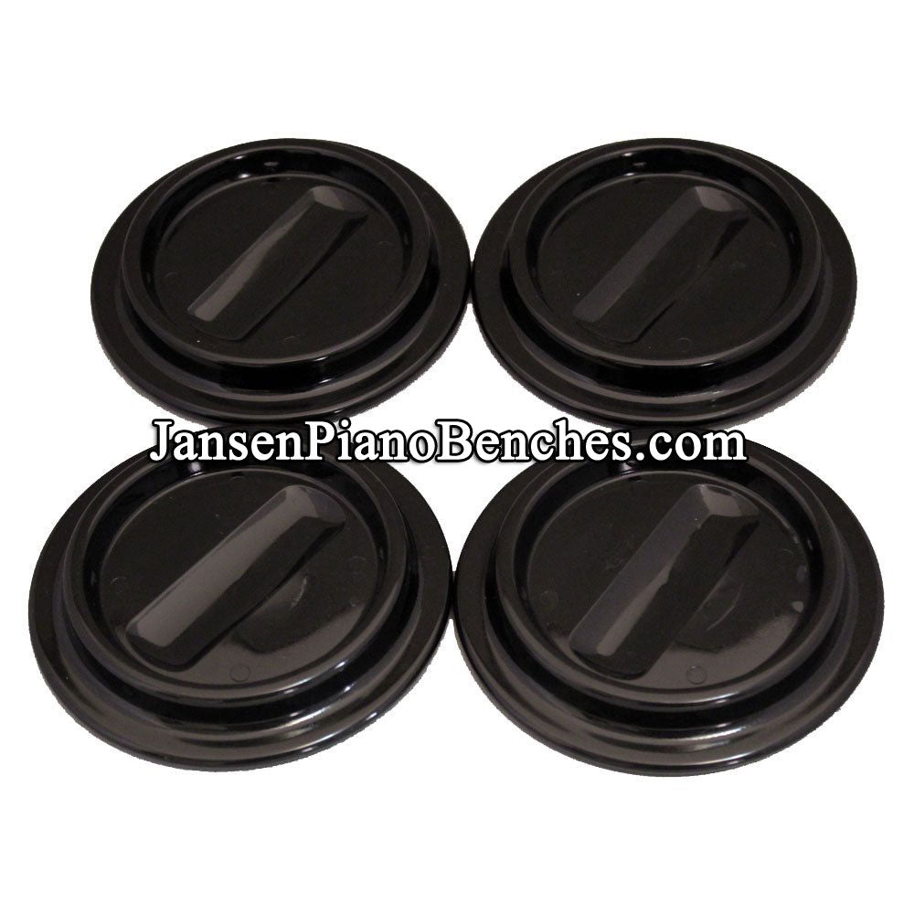 black lucite piano caster cups Jansen 