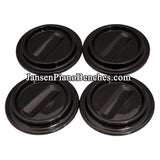 black lucite piano caster cups Jansen 