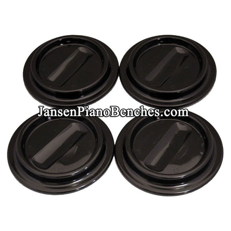 black lucite piano caster cups Jansen 