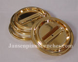 piano caster cup brass finish