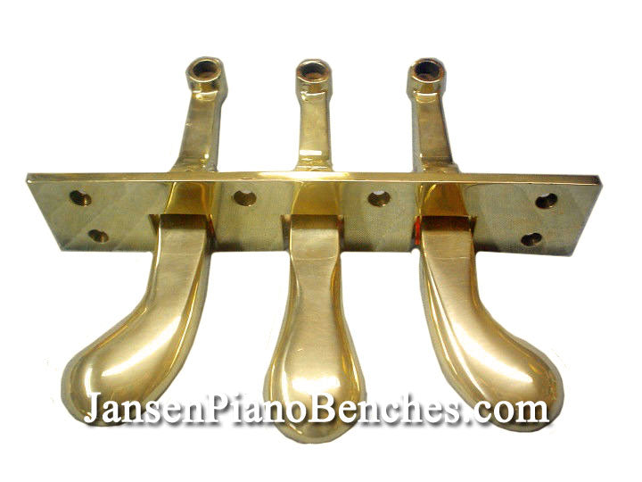 Steinway Piano Pedals with Plate Polished Brass – Jansen Piano Benches