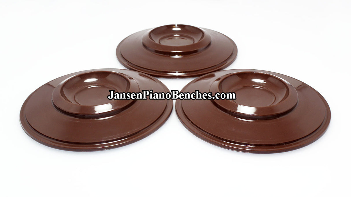 piano caster cup brown plastic