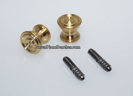 satin brass piano desk knob circle 350E