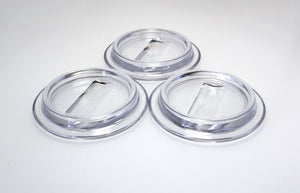 piano caster cups clear lucite set of 3