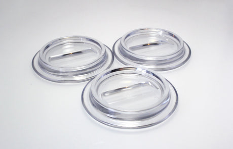clear caster cups made out of lucite