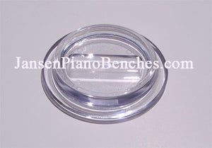 clear lucite piano caster cup by Jansen