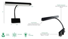 Load image into Gallery viewer, Cocoweb Black Gooseneck LED Grand Piano Lamp 14&quot; Shade GPLED14-7D