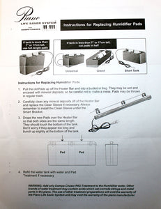 instructions for piano humidifier