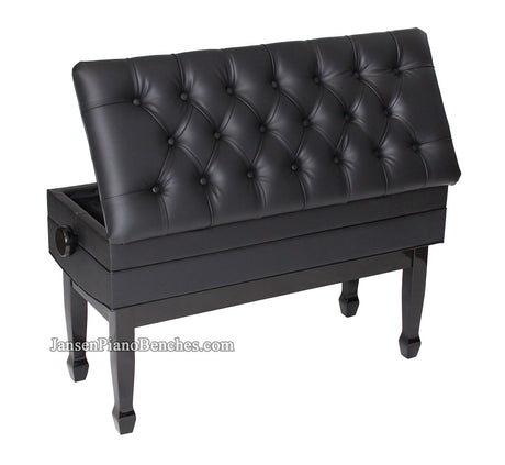 duet piano bench adjustable height sheet music storage