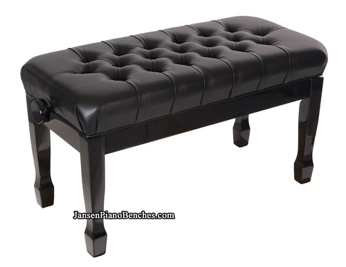 duet adjustable piano bench high polish black 