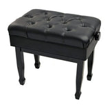 Black High Polish Adjustable Piano Bench - Extra Thick Padding