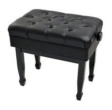 Load image into Gallery viewer, Black High Polish Adjustable Piano Bench - Extra Thick Padding