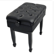 Load image into Gallery viewer, Black High Polish Adjustable Piano Bench - Extra Thick Padding