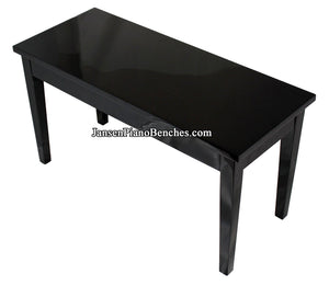 ebony grand piano bench high gloss black square legs