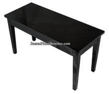 Load image into Gallery viewer, High Polish Black Grand Piano Bench with Sheet Music Compartment