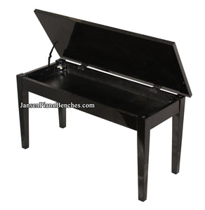 duet piano bench stool with music storage black
