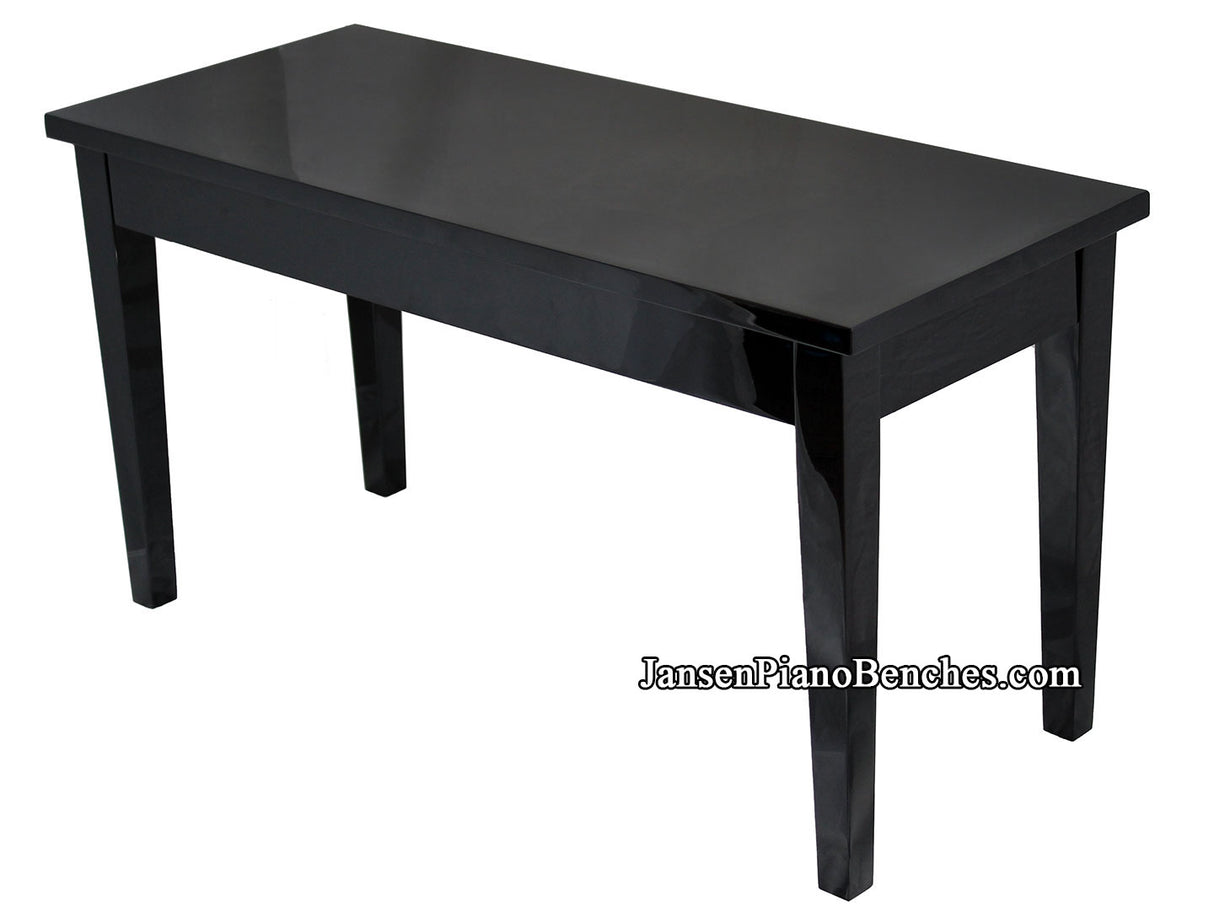 High Polish Black Grand Piano Bench with Sheet Music Compartment