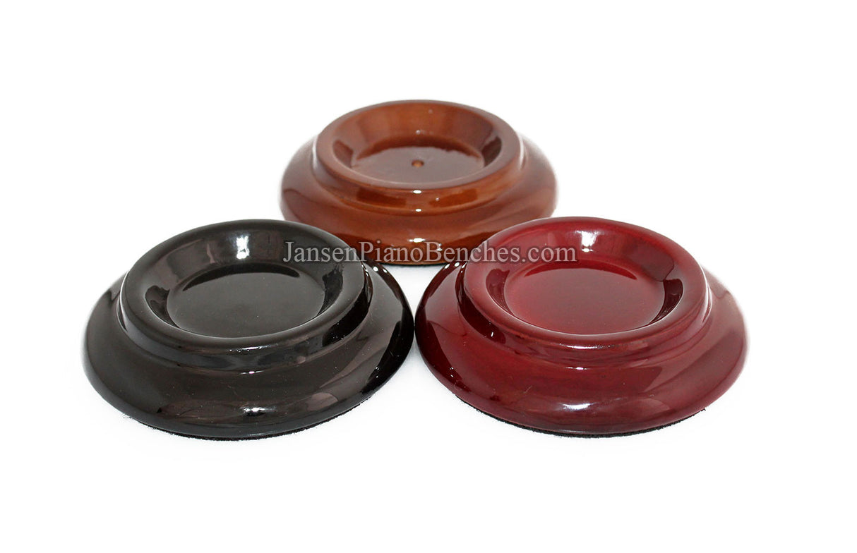 upright piano caster cups high polish black walnut mahogany finish