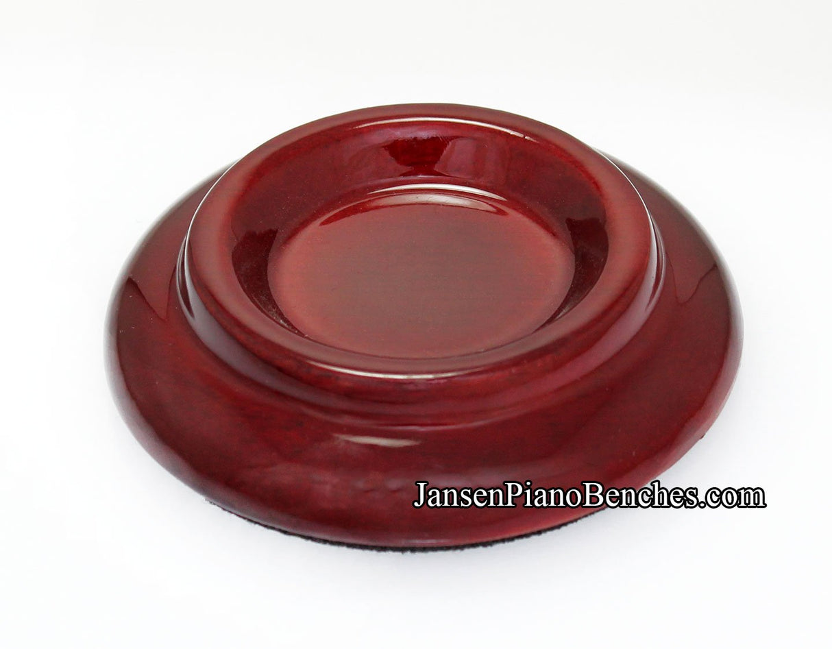 high polish mahogany piano caster cup pad