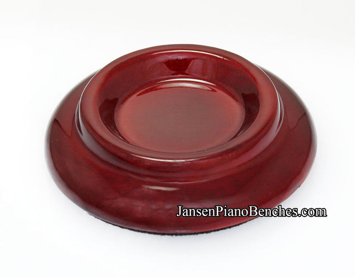 high polish mahogany piano caster cup pad