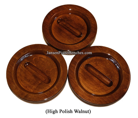 high gloss walnut piano caster cups by jansen