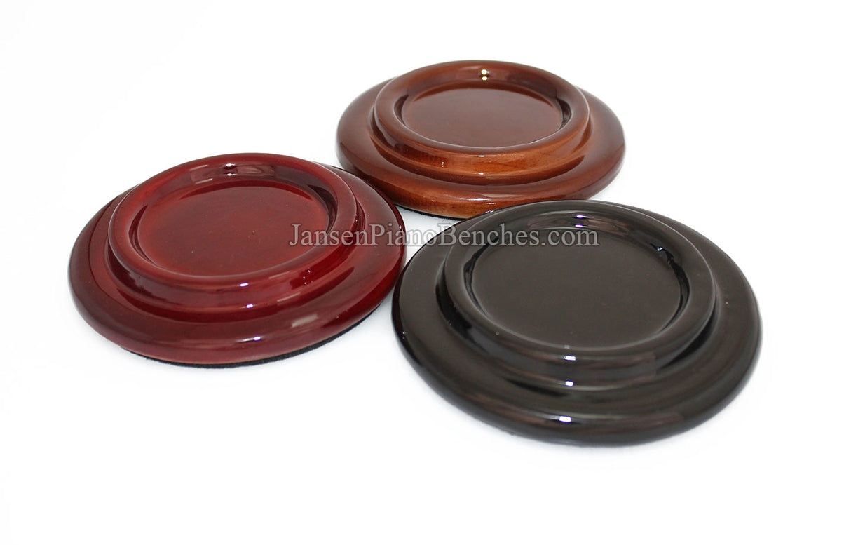 5" High Polish Wood Piano Caster Cups