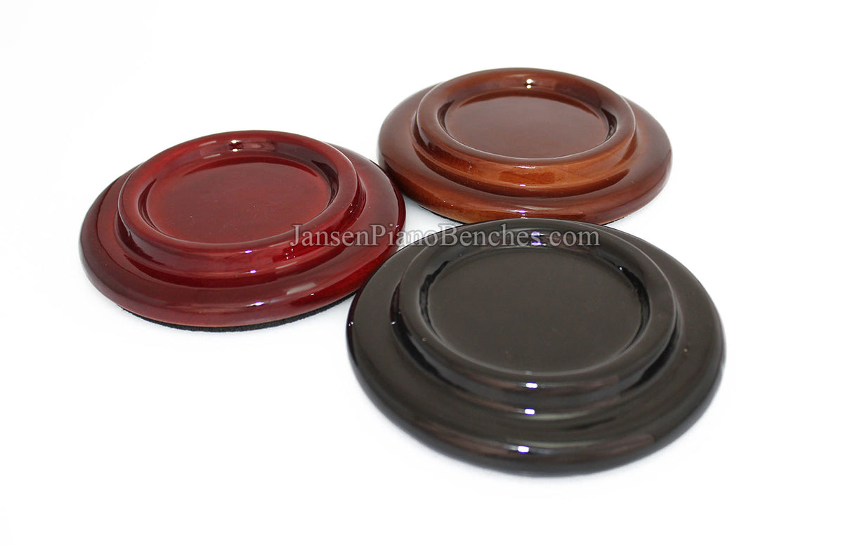 5" High Polish Wood Piano Caster Cups
