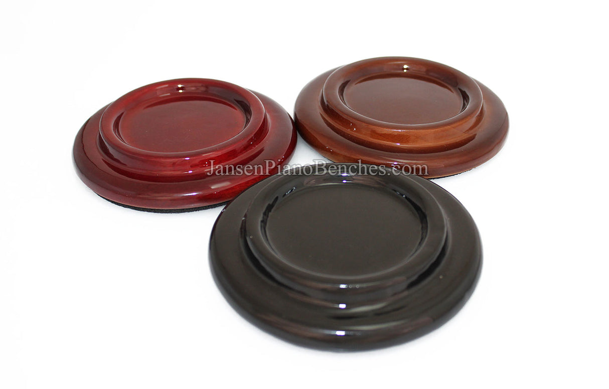 5" High Polish Wood Piano Caster Cups