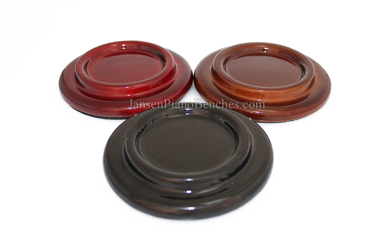 5" High Polish Wood Piano Caster Cups