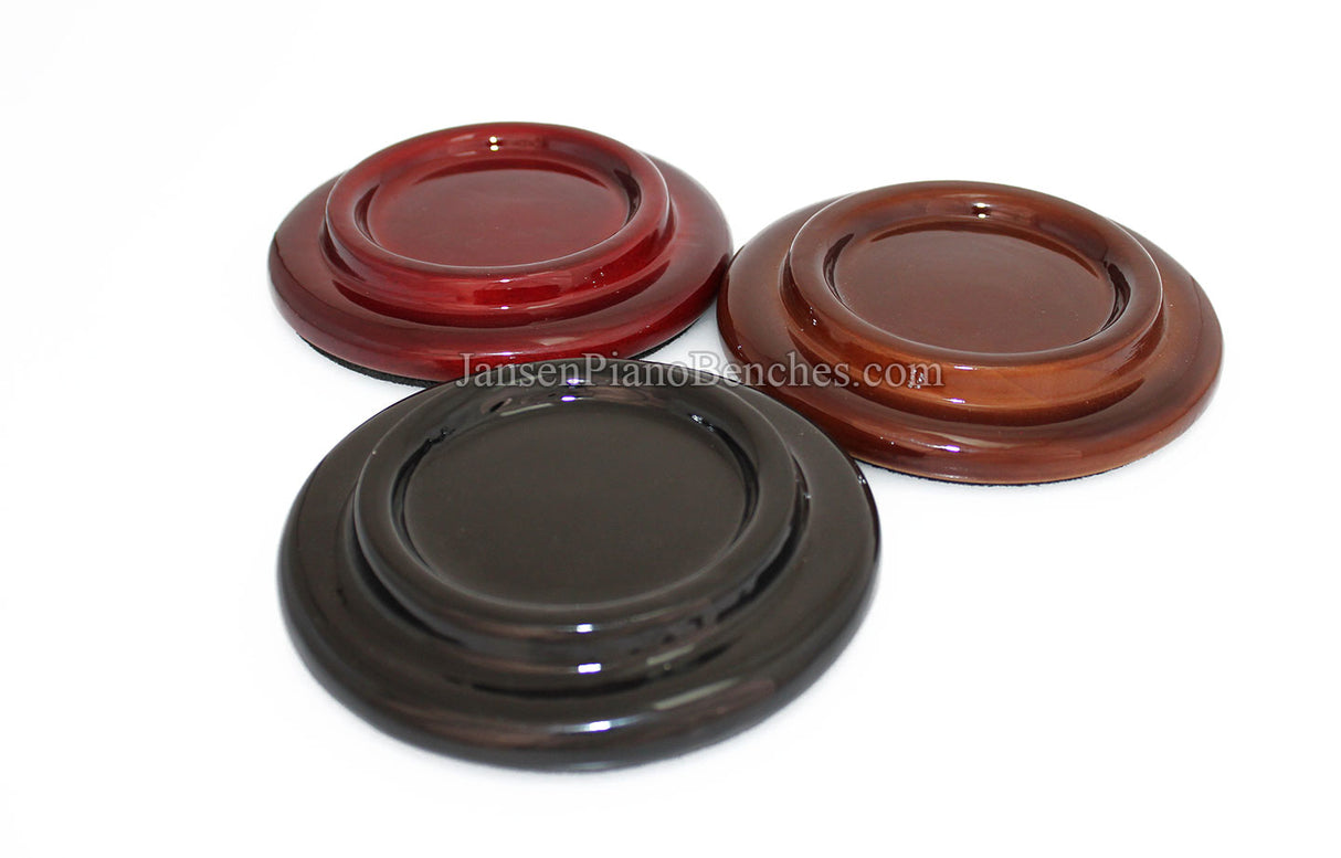 5" High Polish Wood Piano Caster Cups