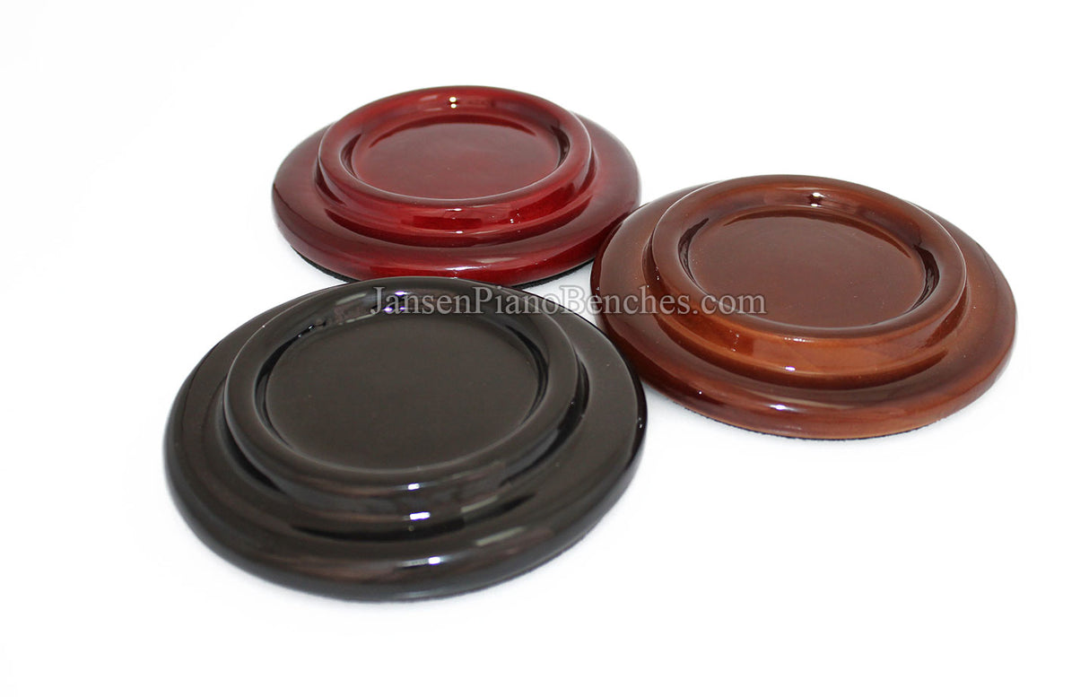5" High Polish Wood Piano Caster Cups