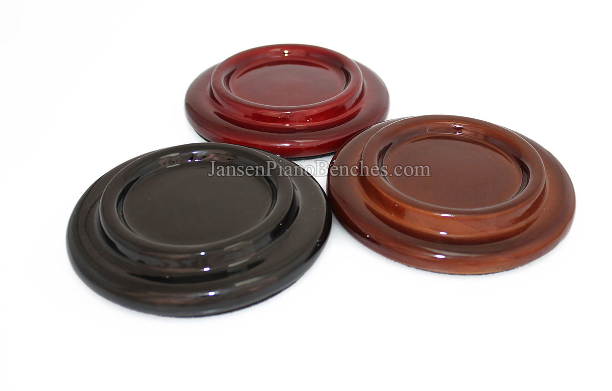 5" High Polish Wood Piano Caster Cups