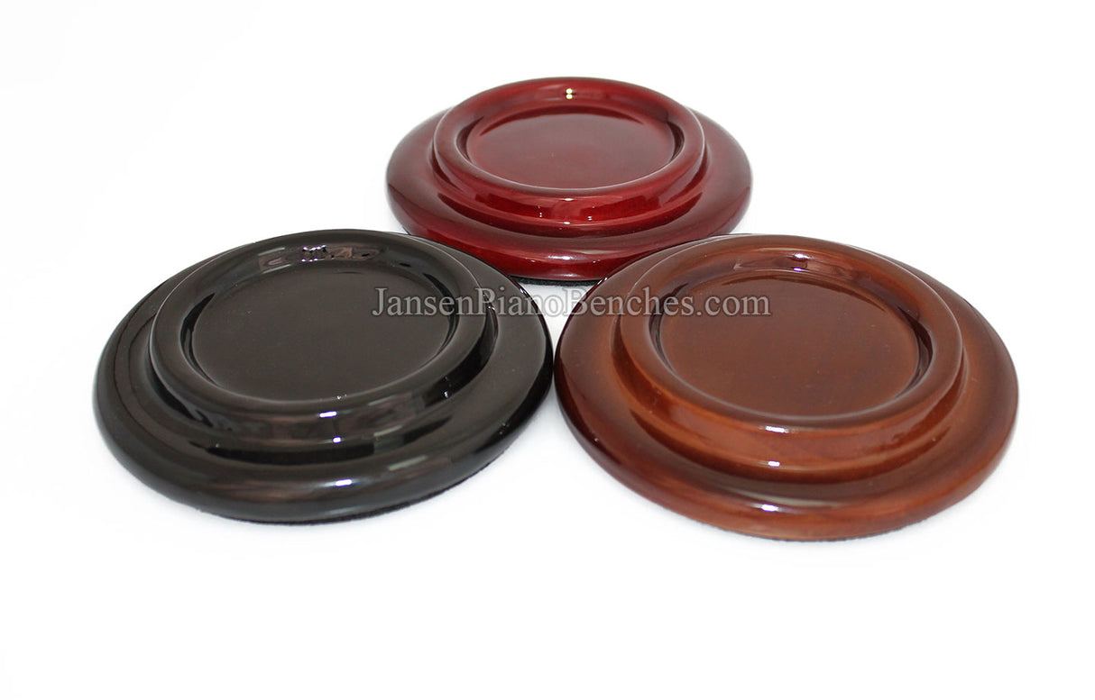5" High Polish Wood Piano Caster Cups