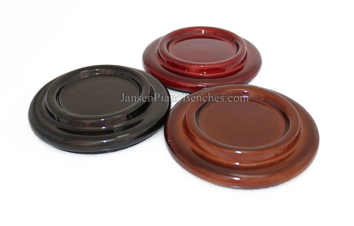 5" High Polish Wood Piano Caster Cups