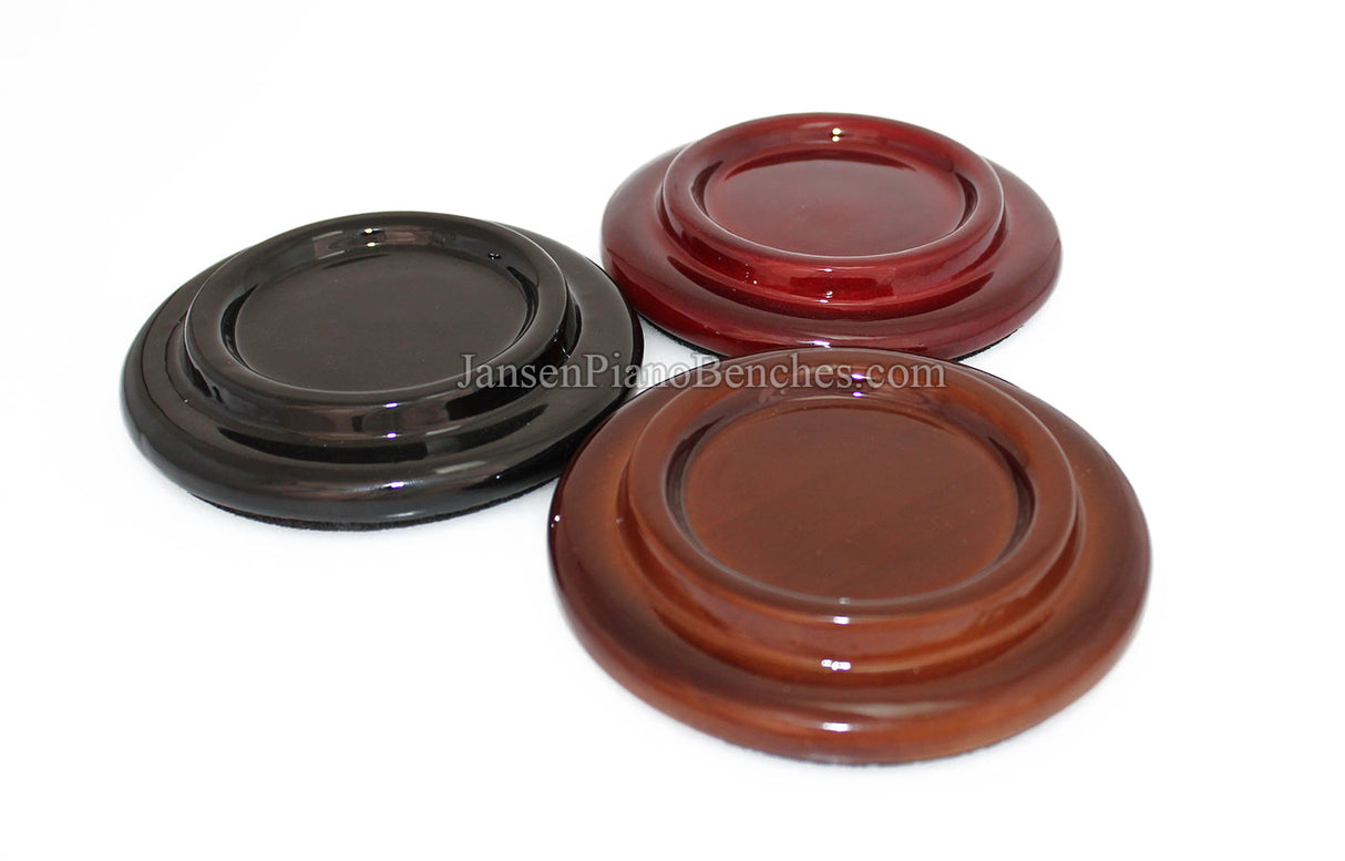 5" High Polish Wood Piano Caster Cups