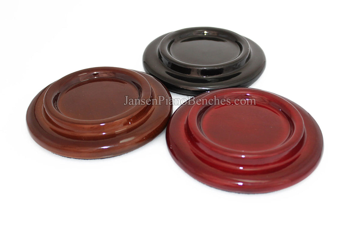 5" High Polish Wood Piano Caster Cups
