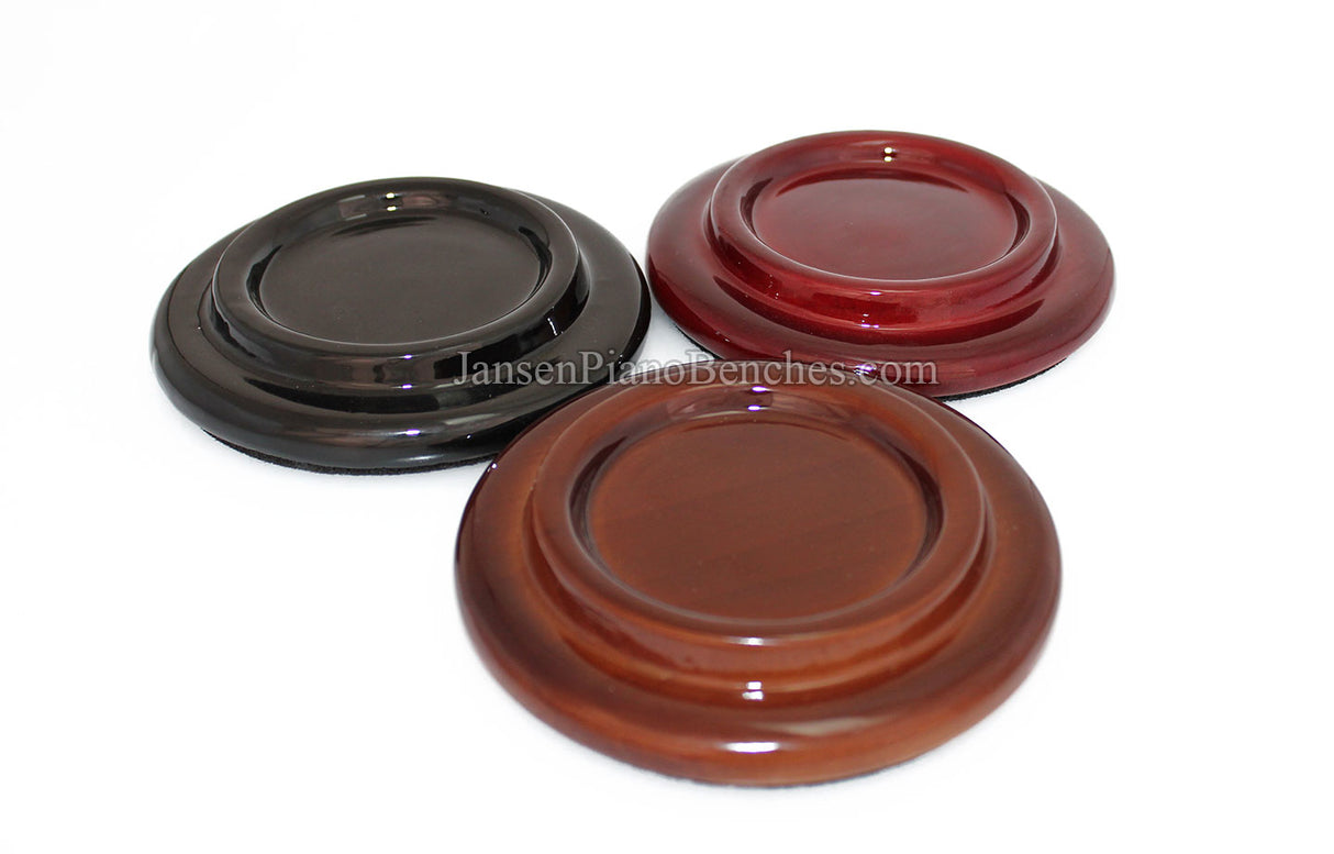 5" High Polish Wood Piano Caster Cups