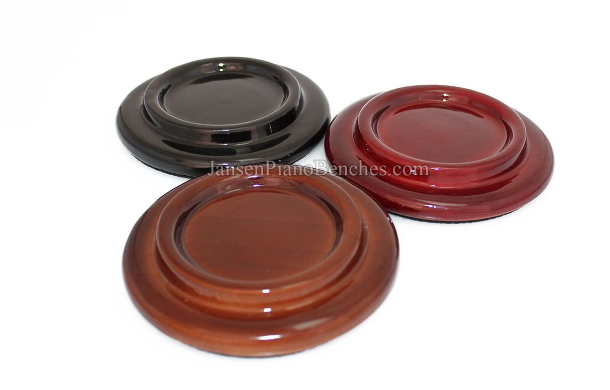 5" High Polish Wood Piano Caster Cups