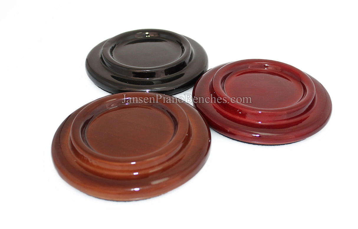 5" High Polish Wood Piano Caster Cups