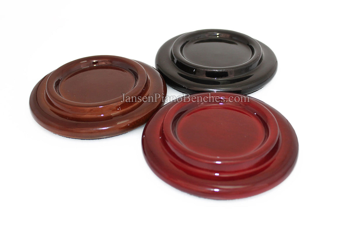 5" High Polish Wood Piano Caster Cups