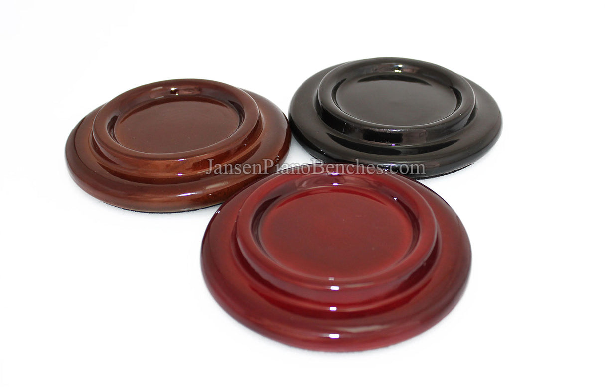 5" High Polish Wood Piano Caster Cups