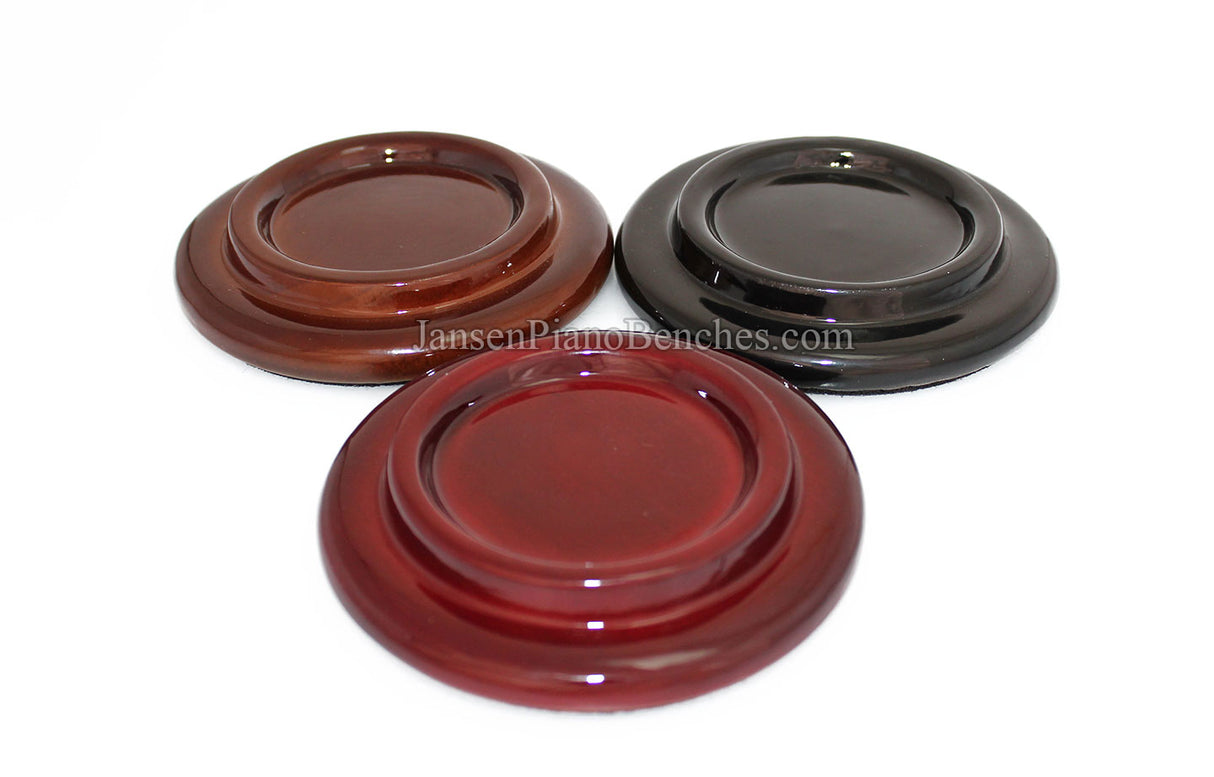 5" High Polish Wood Piano Caster Cups