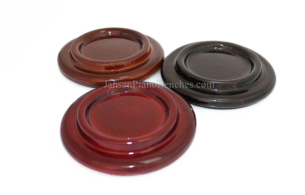 5" High Polish Wood Piano Caster Cups