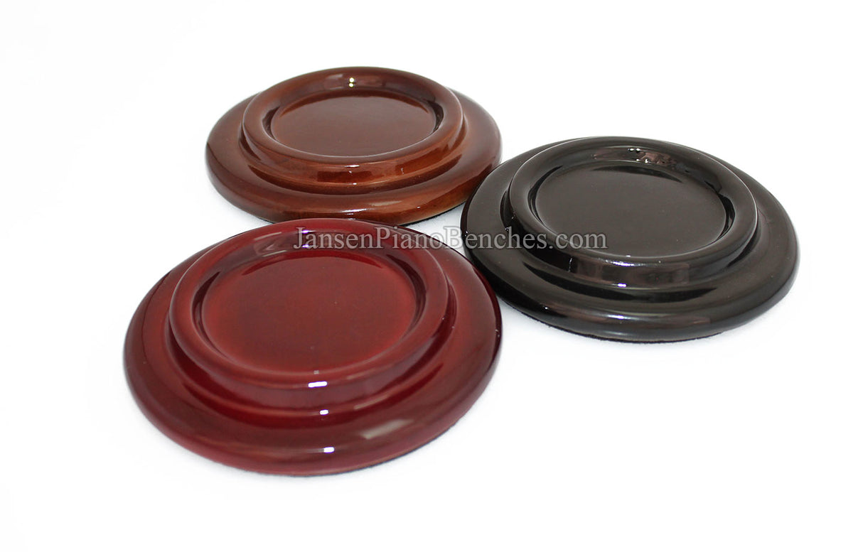 5" High Polish Wood Piano Caster Cups