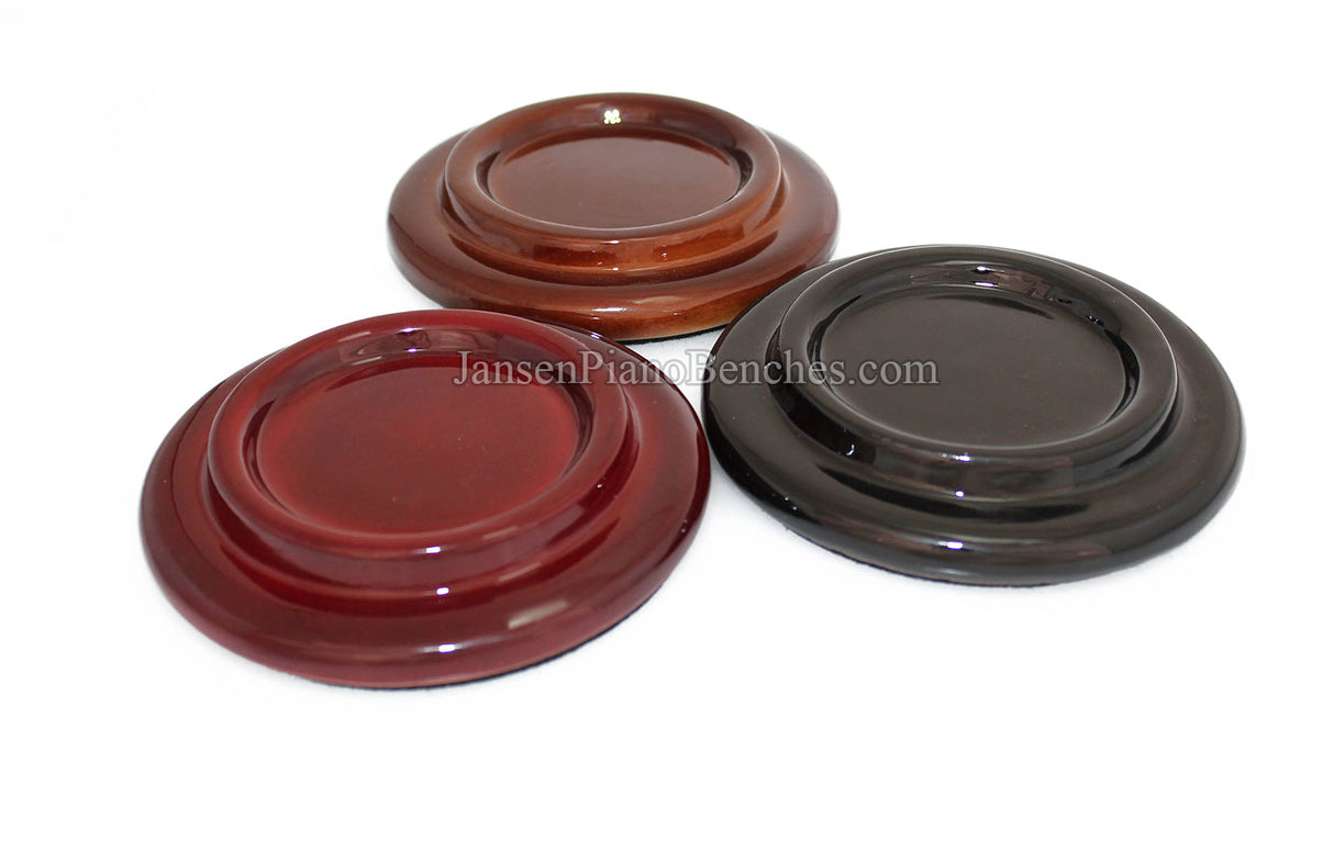 5" High Polish Wood Piano Caster Cups