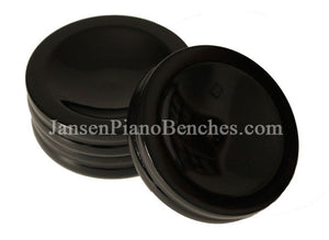 high polish black piano caster cups