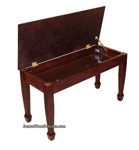 jansen grand piano bench with storage mahogany high polish