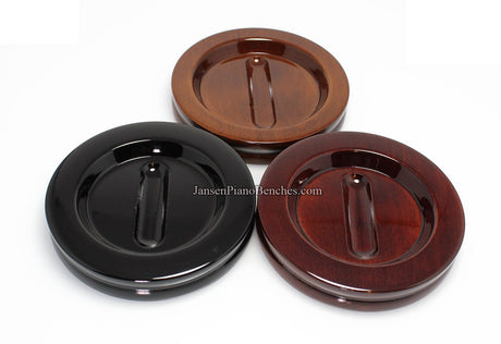 piano caster cups Jansen high polish walnut mahogany and black